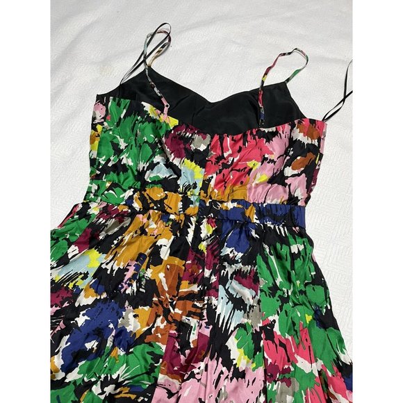 J. CREW Brushstroke 100% silk dress with spaghetti straps size 4 - Picture 7 of 8